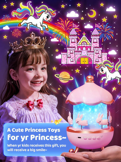 Carousel Night Light for Kids,15 Sounds&15 Films Star Projector,Gifts