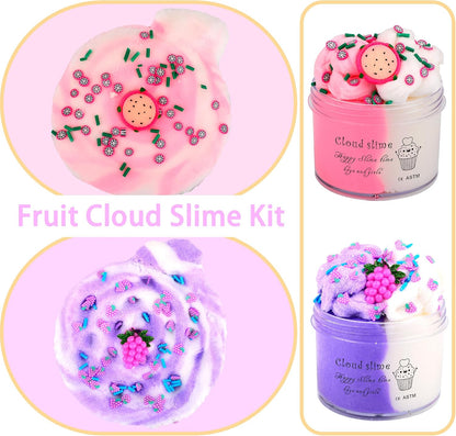 Prefilled Rabbit Jelly Cube Clear Crystal Slime Pack, Stretchy Non Sticky, Pink Bunny Slime with Heart Add-ins, Kids Party Favors, Classroom Rewards, Fidget Toy