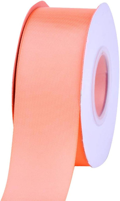 Peach Double Faced Satin Ribbon, 1-1/2 Inch Continuous 25 Yards