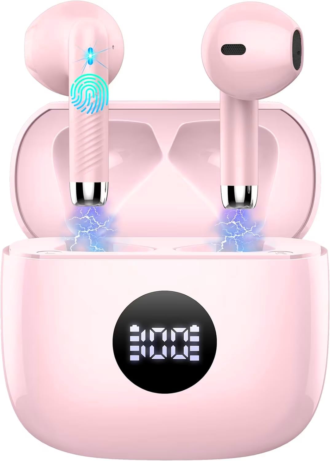 Wireless Bluetooth 5.4 Earbuds, 6D Stereo Ear Buds, LED Power Display