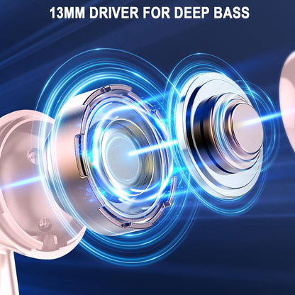 Wireless Bluetooth 5.4 Earbuds, 6D Stereo Ear Buds, LED Power Display