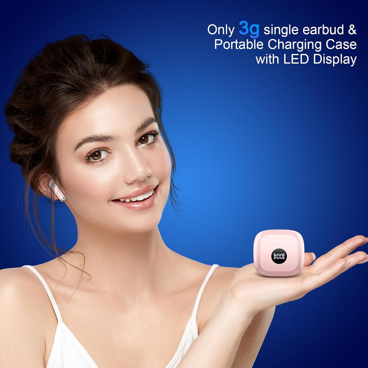 Wireless Bluetooth 5.4 Earbuds, 6D Stereo Ear Buds, LED Power Display