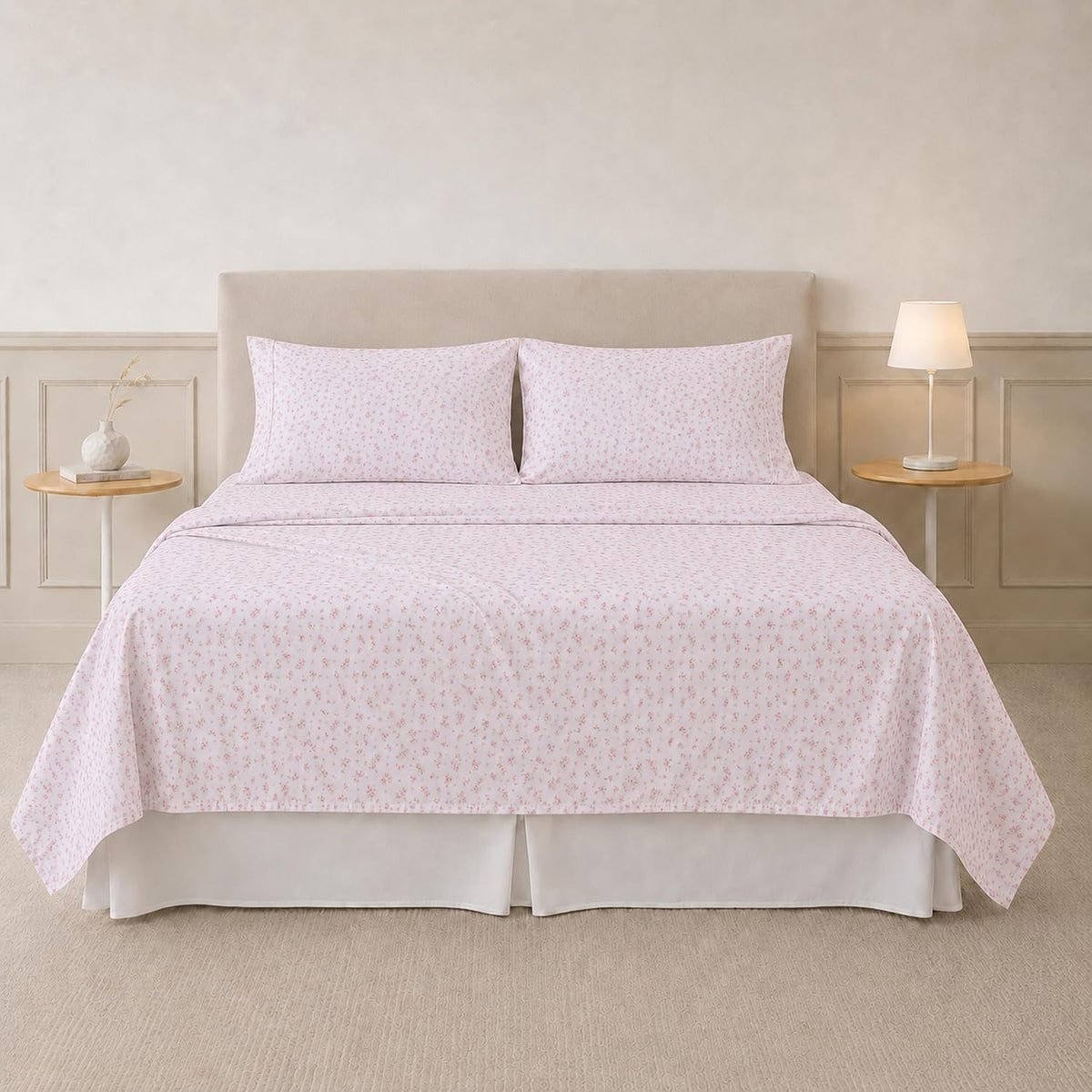 Silky Soft Microfiber and Wrinkle Free Sheets - Luxurious Microfiber Bed Sheets Includes Flat Sheet, Fitted Sheet with Deep Pockets, & Pillowcases Blush, Queen