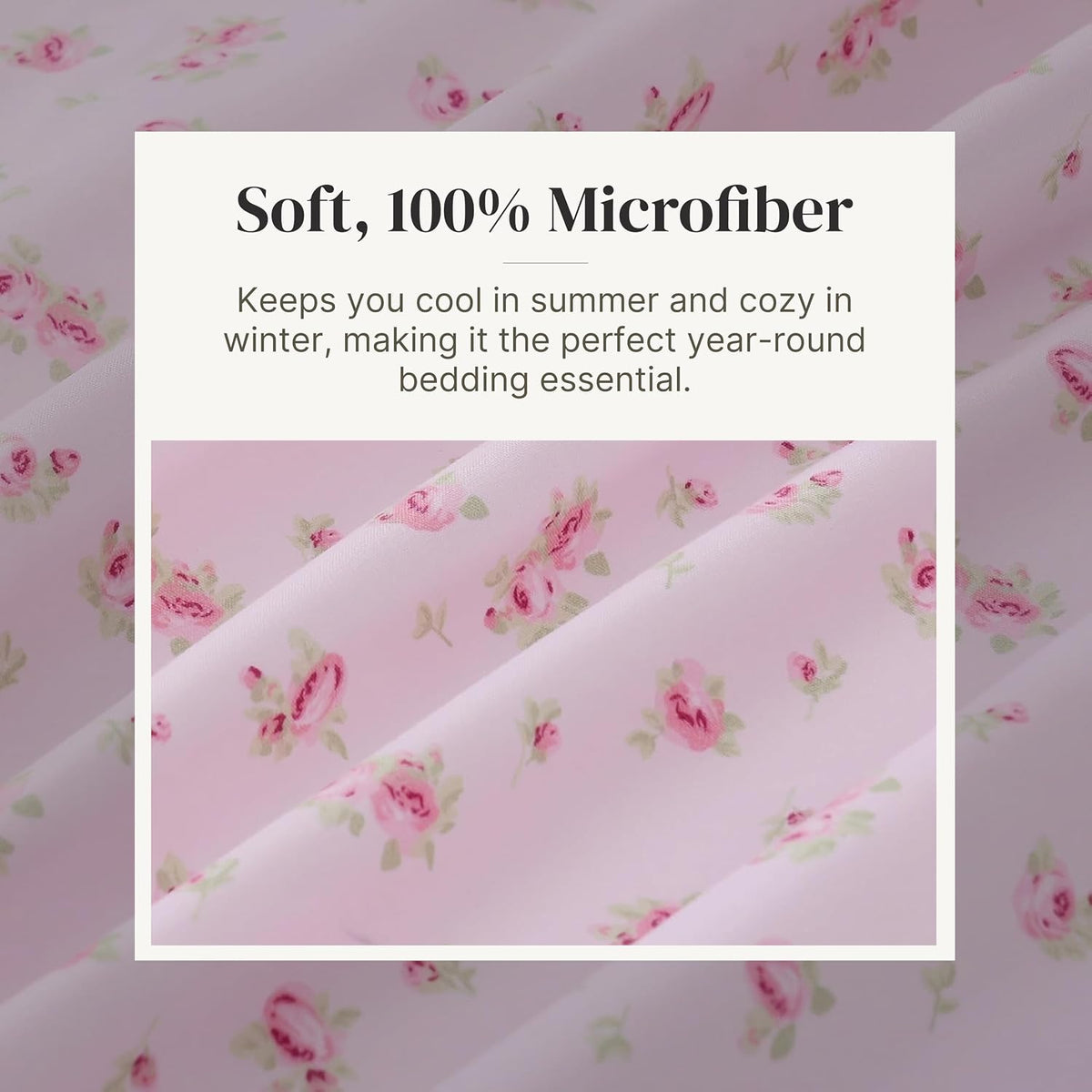 Silky Soft Microfiber and Wrinkle Free Sheets - Luxurious Microfiber Bed Sheets Includes Flat Sheet, Fitted Sheet with Deep Pockets, & Pillowcases Blush, Queen