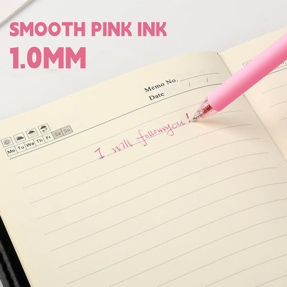Bulk, 50 Pack Smooth Pink Ink Ballpoint Pen, Wholesale Retractable Pens, No Bleed Aesthetic Click Pen Medium Point, 1.0MM