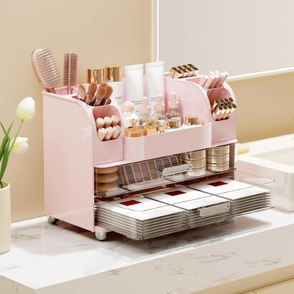 Makeup Organizer Countertop with 2 Large Drawers for Vanity Bathroom