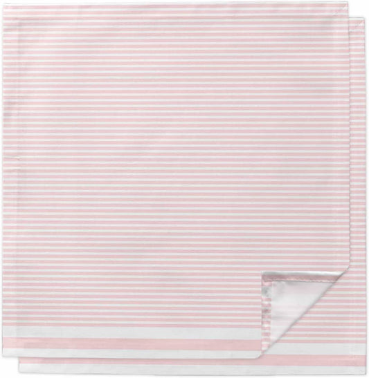 Cloth Napkins 20 x 20 Inch Pink Stripe Soft Absorbent Dinner Napkins Stripe Pink White Washable Reusable Kitchen Napkin Sets for Parties Wedding Restaurant Hotel