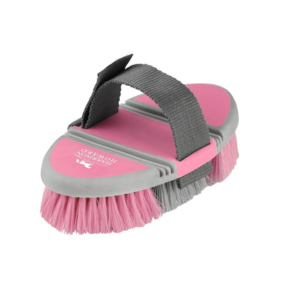 Flexible Finish Horse Grooming Brush - Bendable, Comfortable Hold, Cherry Pink
