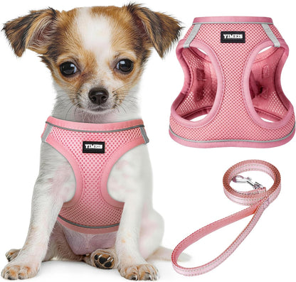 No Pull Dog Puppy Harness and Leash Set Reflective Mesh Vest X-Small