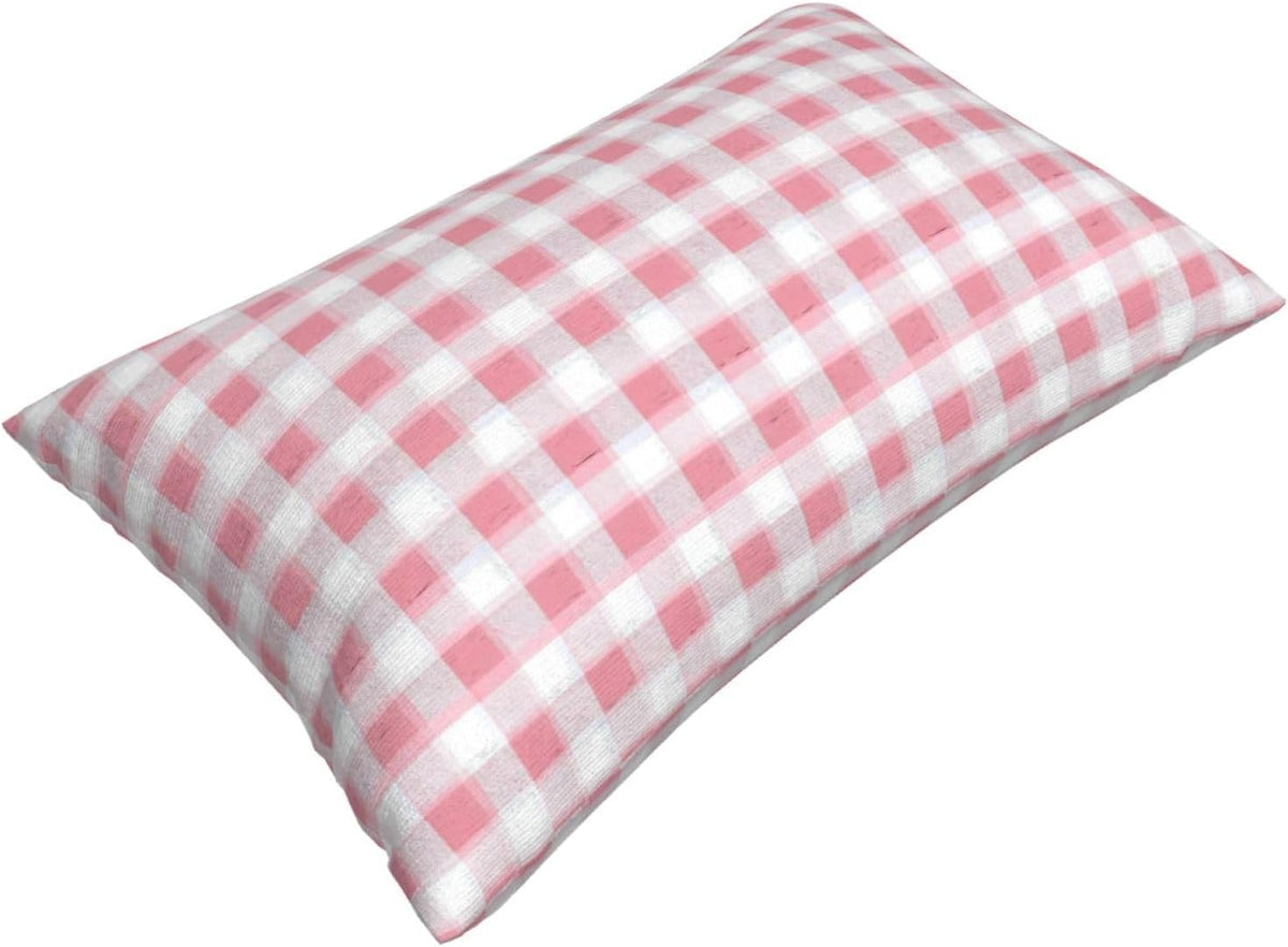 Pastel Pink Gingham (1) Print Plush Pillow Cover with Zipper, Decorative Cushion Cover for Bedroom Living Room (Insert Not Included)
