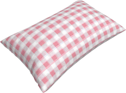 Pastel Pink Gingham (1) Print Plush Pillow Cover with Zipper, Decorative Cushion Cover for Bedroom Living Room (Insert Not Included)