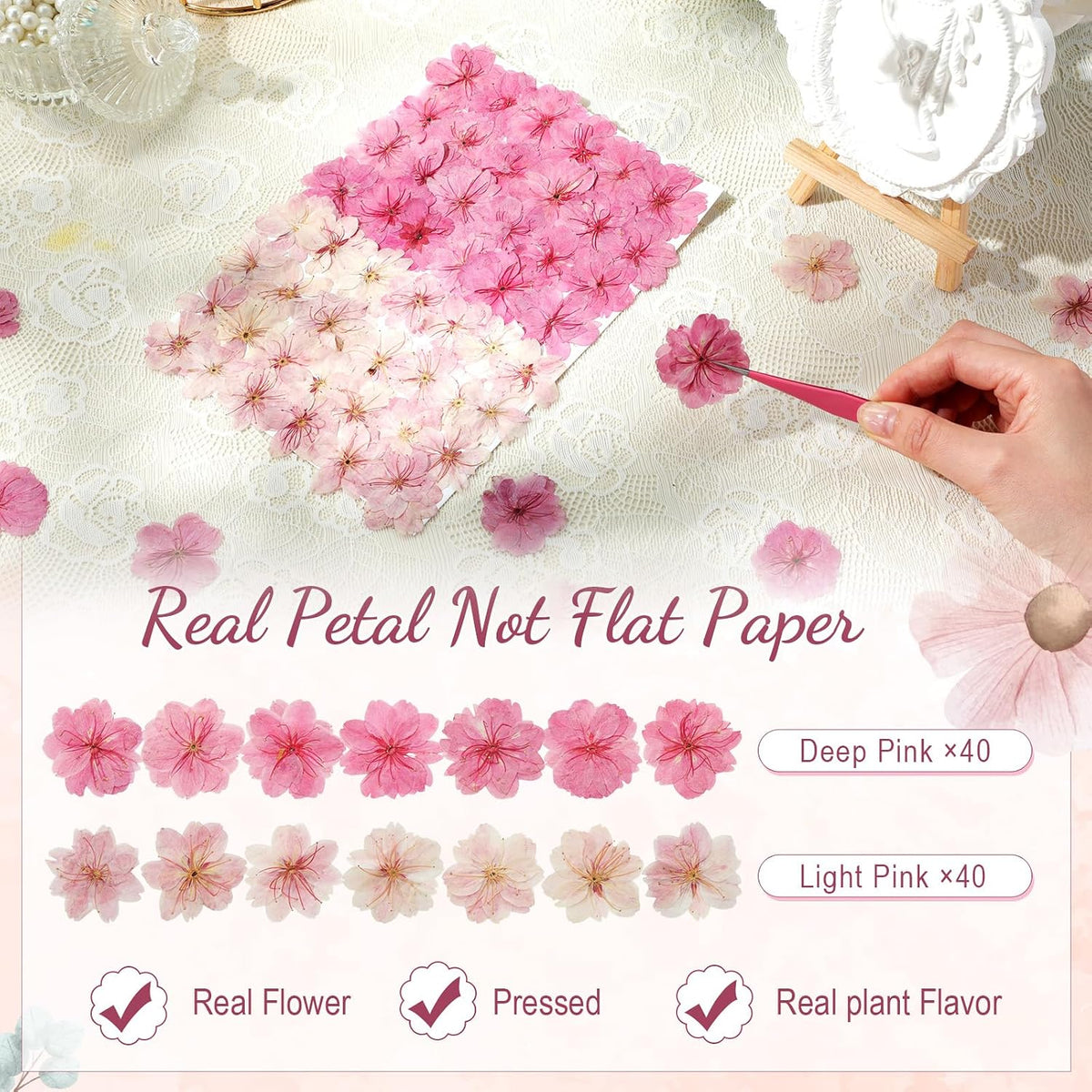 96 Pcs Pressed Edible Flowers for Cake Decoration