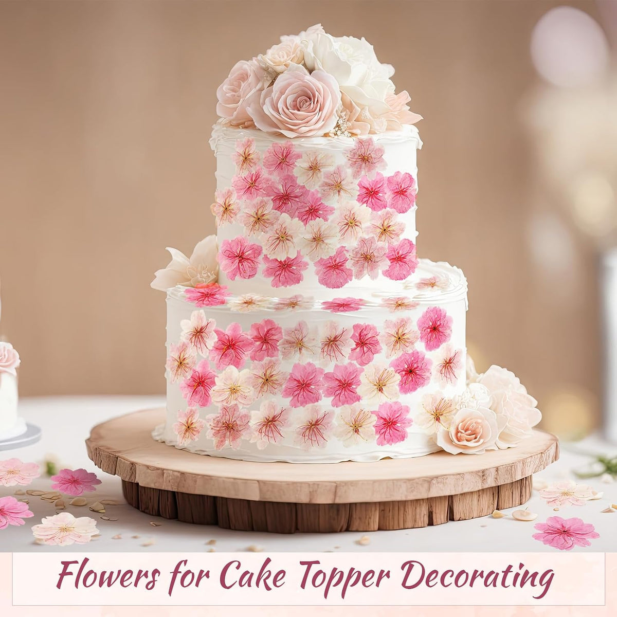 96 Pcs Pressed Edible Flowers for Cake Decoration