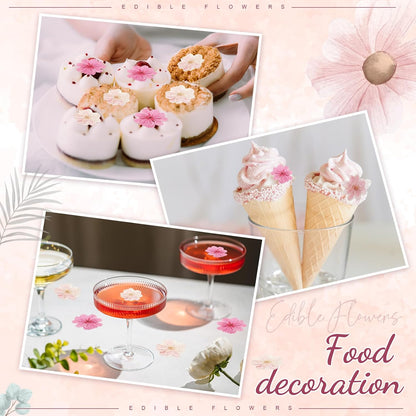 96 Pcs Pressed Edible Flowers for Cake Decoration