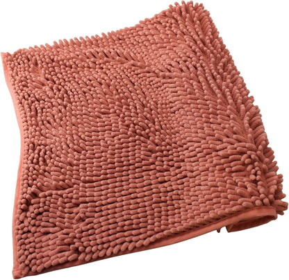 inc. Essentials Luxury Butter Chenille Bath Mat Extra Soft and Absorbent Shaggy Noodle Shower Rug Non Slip Machine Washable 17" x 24" (Blush)