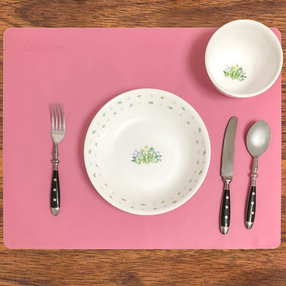 Silicone Baking Mat for Dough Rolling Pastry Fondant Mat Large Nonstick and Nonskid Heat Resistent, Countertop Protector, Dining Table Mat and Placemat (Large, Pink)