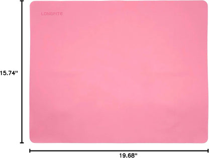 Silicone Baking Mat for Dough Rolling Pastry Fondant Mat Large Nonstick and Nonskid Heat Resistent, Countertop Protector, Dining Table Mat and Placemat (Large, Pink)