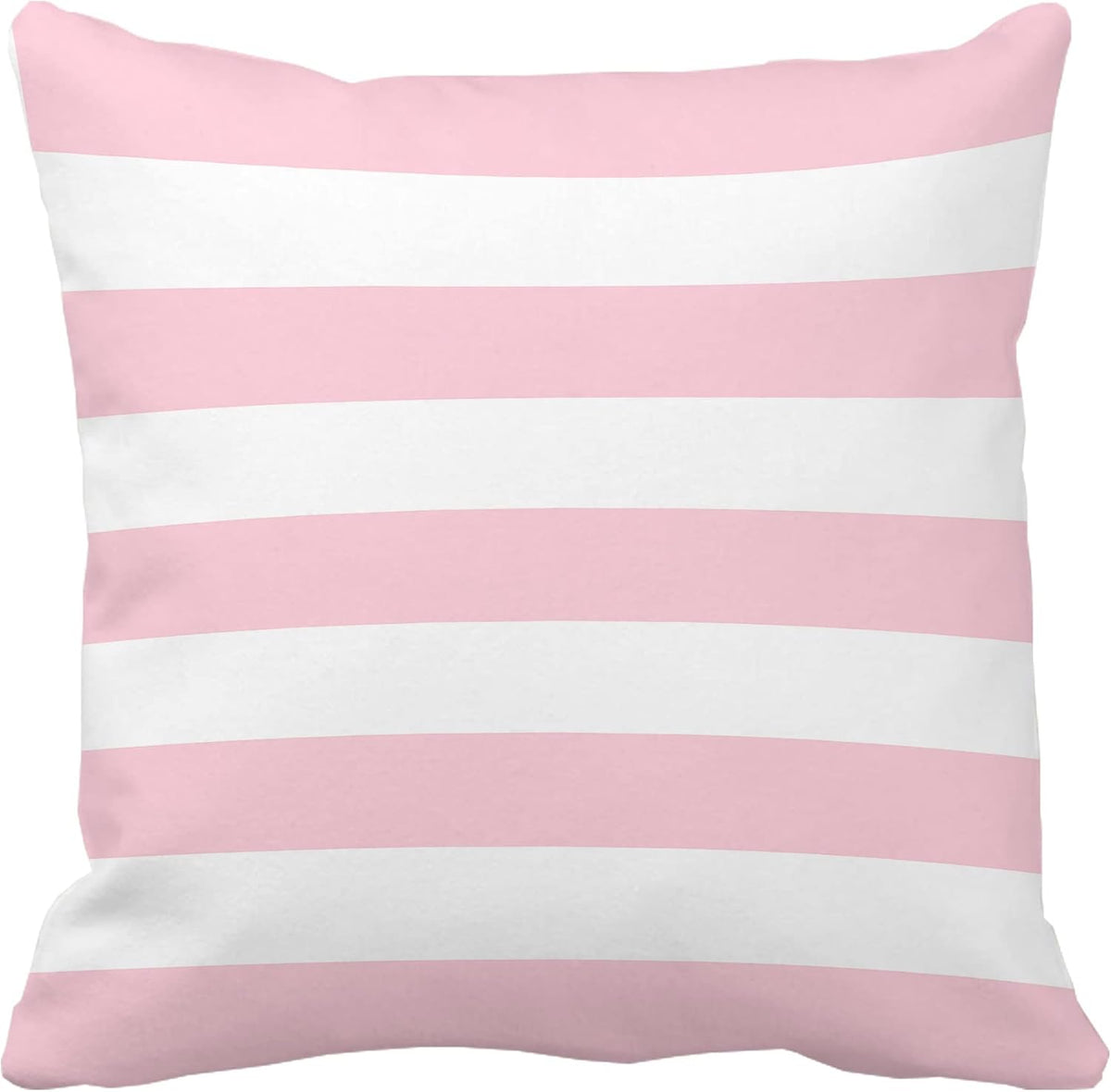 Pink and White Stripe Set of 2 18x18 Inch Cotton Polyester Square Throw Pillow Cover Decorative Soft Cushion Case Fall Autumn Winter Christmas Home Decor Sofa Standard Size Accent Pillowcase