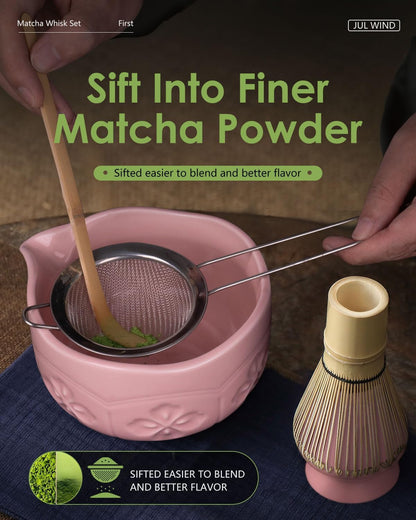 Matcha Whisk Set, Matcha Set Includes Bamboo Whisk, Ceramic Bowl