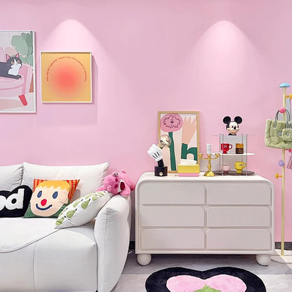 17.71" X 118" Pink Wallpaper Solid Color Peel and Stick Wallpaper Pink Contact Pape Modern Removable Self Adhesive Wall Paper for Badroom Covering Cabinet Countertop Vinyl Roll