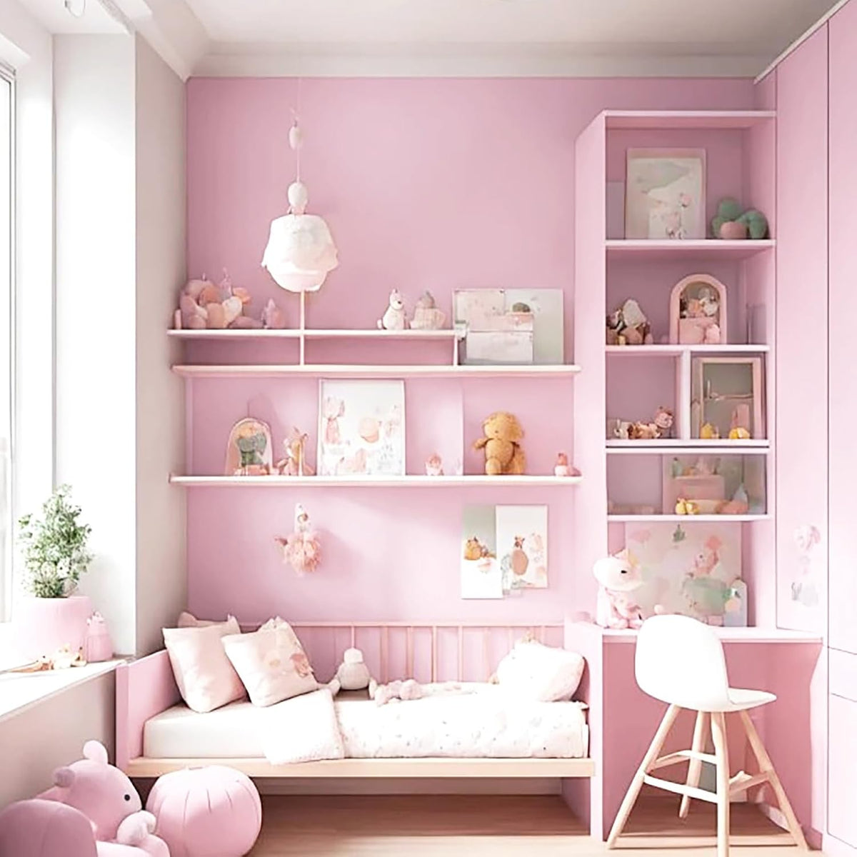 17.71" X 118" Pink Wallpaper Solid Color Peel and Stick Wallpaper Pink Contact Pape Modern Removable Self Adhesive Wall Paper for Badroom Covering Cabinet Countertop Vinyl Roll