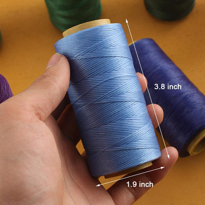 Flat Waxed Thread for Leather Sewing String Polyester Cord Stitching Bookbinding DIY Weave Craft (1.0mm 210D, Peach Pink)