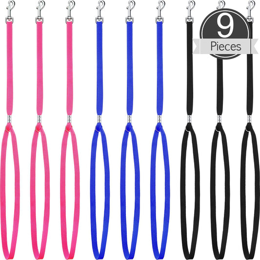 Boao 9 Pieces Pet Grooming Loops Nylon Restraint Noose Adjustable Fixed Dog Cat Safety Rope for Pet Grooming Table Bathtub