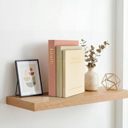 Decorative Books for Home Decor, Set of 3 Faux Books with Hidden Storage, Linen Fake Book Box for Coffee Table Bookshelf Decor (Dusty pink-oatmeal-beige)