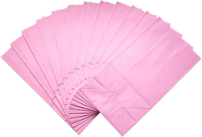 Self stand Party Favor Paper Bags for Party Celebration Treated Paper Bags 5.10X3.10X9.4 inches(24 CT)… (Pink)
