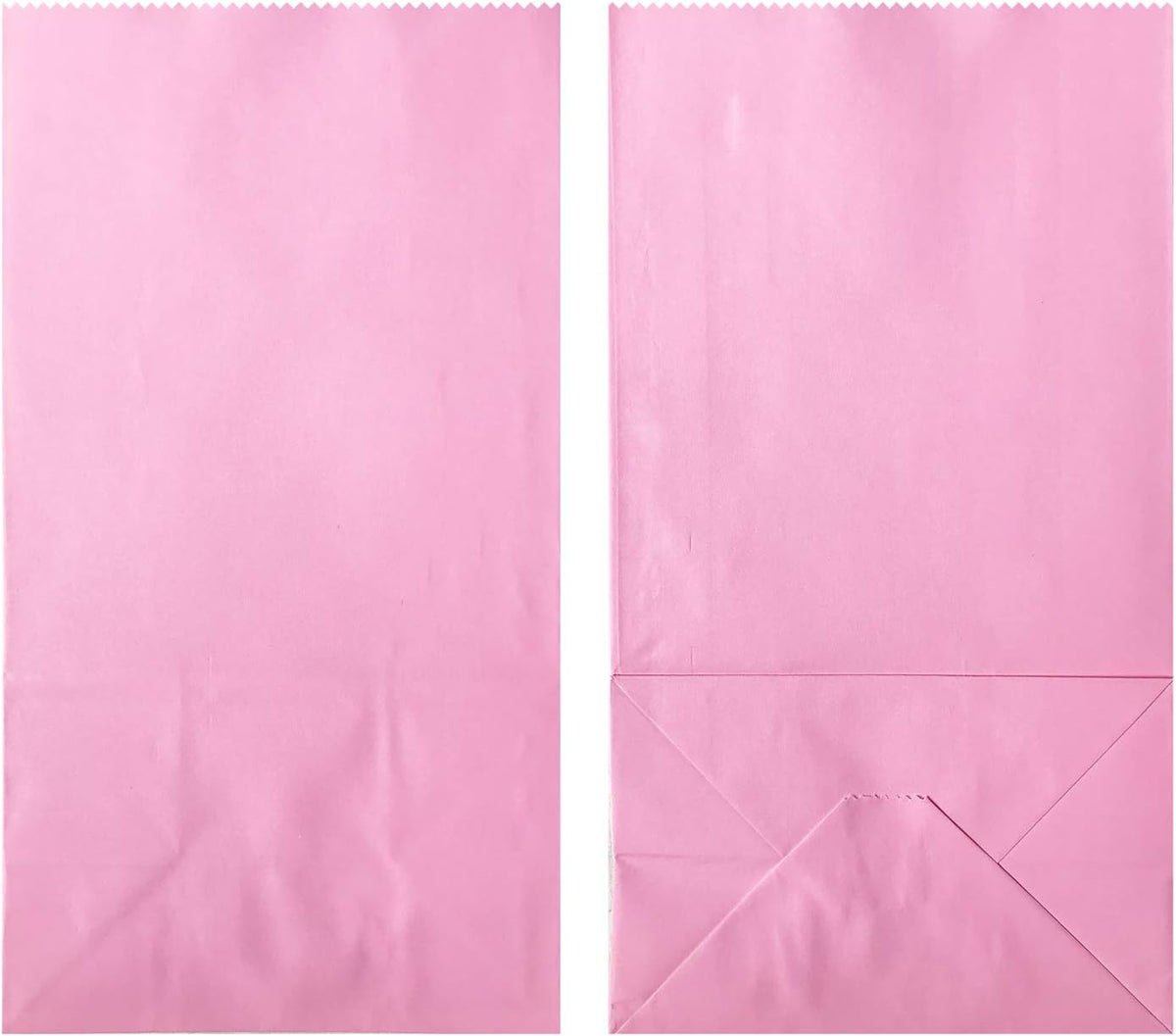 Self stand Party Favor Paper Bags for Party Celebration Treated Paper Bags 5.10X3.10X9.4 inches(24 CT)… (Pink)
