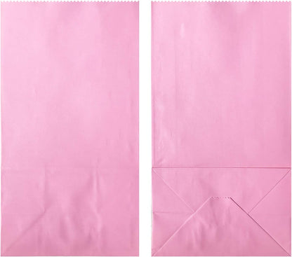 Self stand Party Favor Paper Bags for Party Celebration Treated Paper Bags 5.10X3.10X9.4 inches(24 CT)… (Pink)
