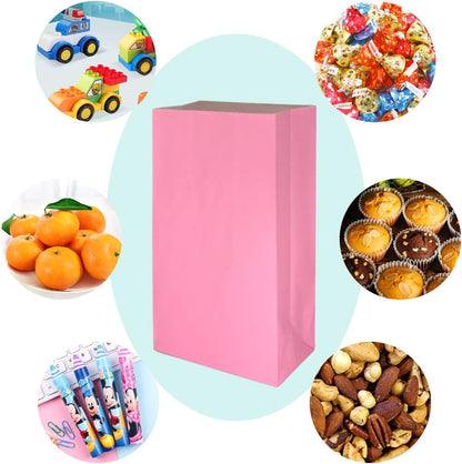 Self stand Party Favor Paper Bags for Party Celebration Treated Paper Bags 5.10X3.10X9.4 inches(24 CT)… (Pink)