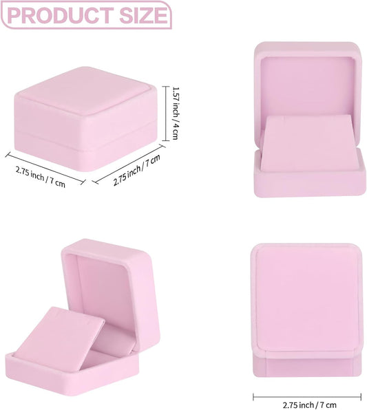 2 Pcs Velvet Jewelry Dangle Earring Gift Box for Women (PINK)