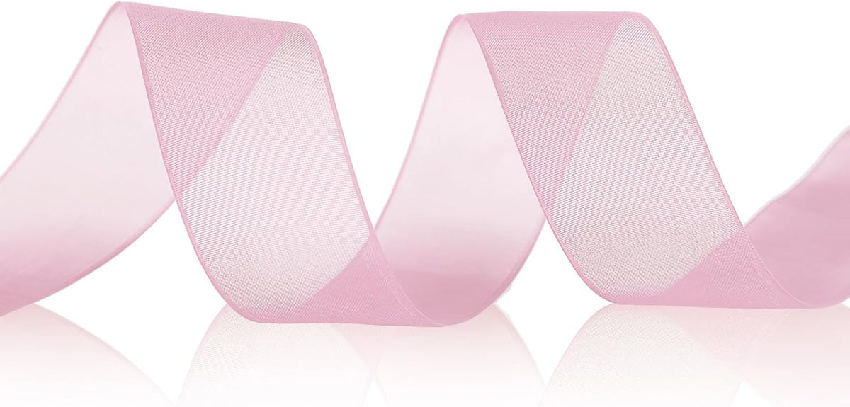 Sweet Nectar Pink Organza Chiffon Ribbon 1/2 inch X 50 Yards