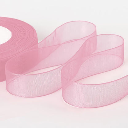 Sweet Nectar Pink Organza Chiffon Ribbon 1/2 inch X 50 Yards