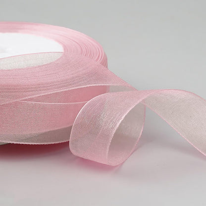Sweet Nectar Pink Organza Chiffon Ribbon 1/2 inch X 50 Yards