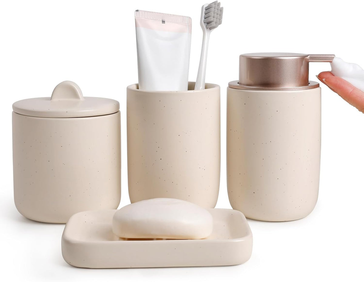 Apricot Ceramic Bathroom Accessories Set of 4