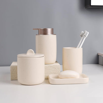 Apricot Ceramic Bathroom Accessories Set of 4