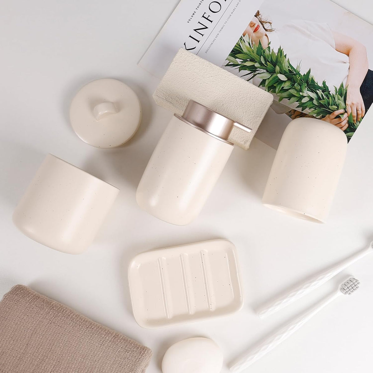 Apricot Ceramic Bathroom Accessories Set of 4