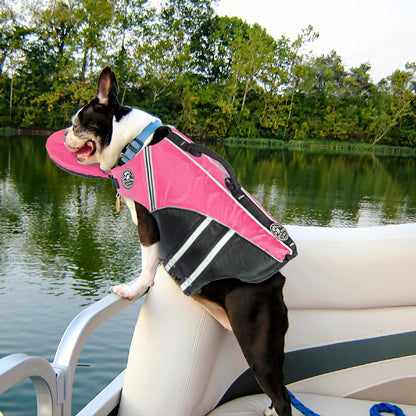 Dog Life Jacket, Reflective Dog Life Vest with Removable Neck Float High Buoyancy for Swimming and Boating, Ripstop Pet Safety Swimsuit Rescue Handle for Small Medium Large Dogs