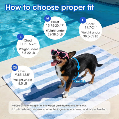 Dog Life Jacket, Reflective Dog Life Vest with Removable Neck Float High Buoyancy for Swimming and Boating, Ripstop Pet Safety Swimsuit Rescue Handle for Small Medium Large Dogs