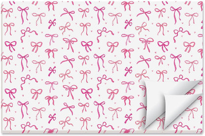 Pink Bows Paper Placemat Pad, 24 Sheets Included, 11" x 17", Printed in the USA, Great for Dining, Parties, and Holiday Events