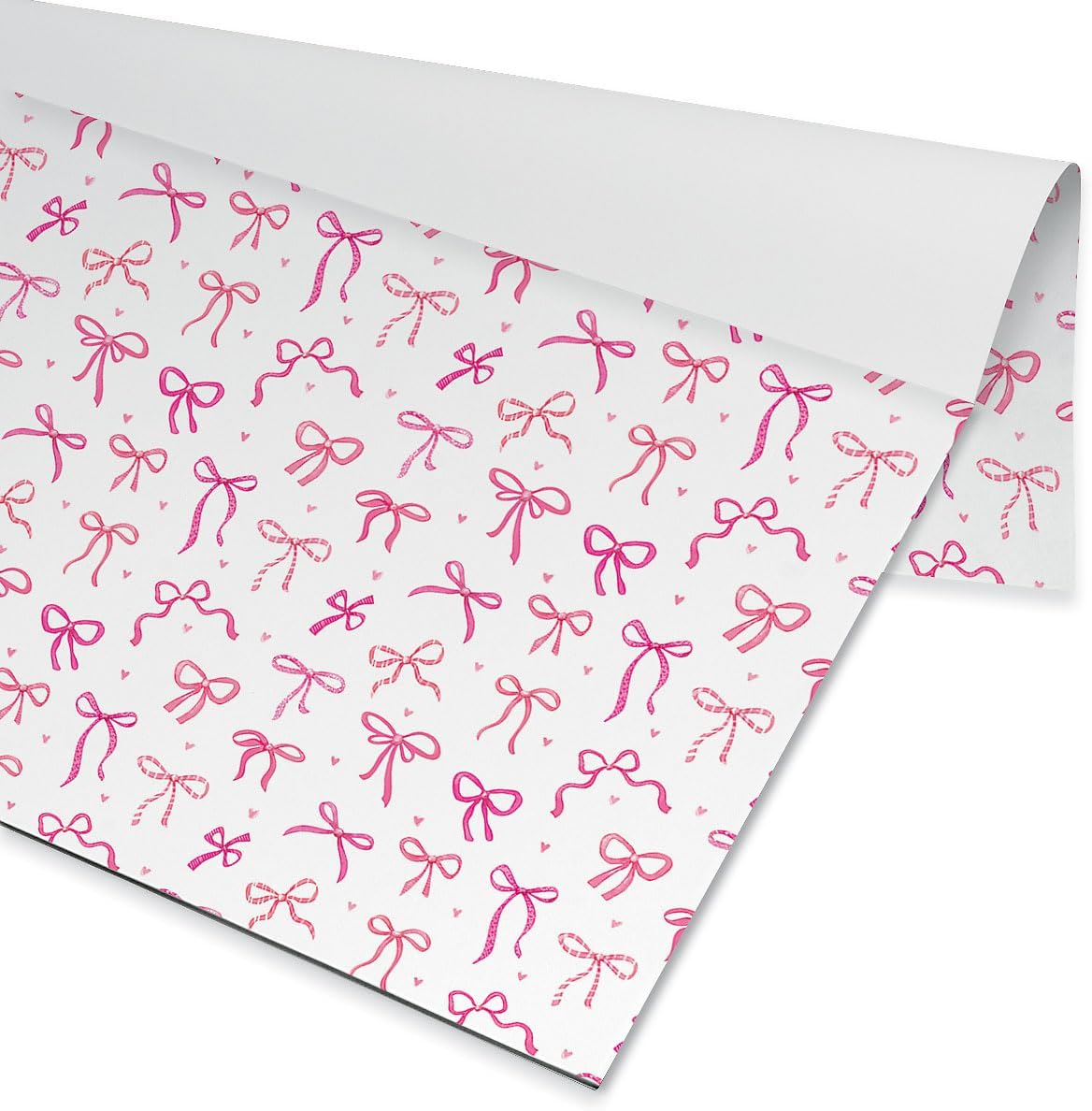 Pink Bows Paper Placemat Pad, 24 Sheets Included, 11" x 17", Printed in the USA, Great for Dining, Parties, and Holiday Events