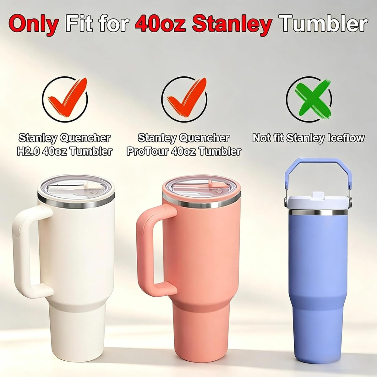 Stanley Lid Replacement 40 oz,Leakproof Flip Straw Lid (peach pink-2-pack)