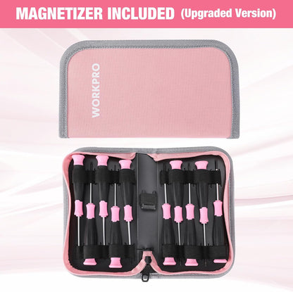10-Piece Precision Screwdriver Set with Pink Pouch - Pink Ribbon