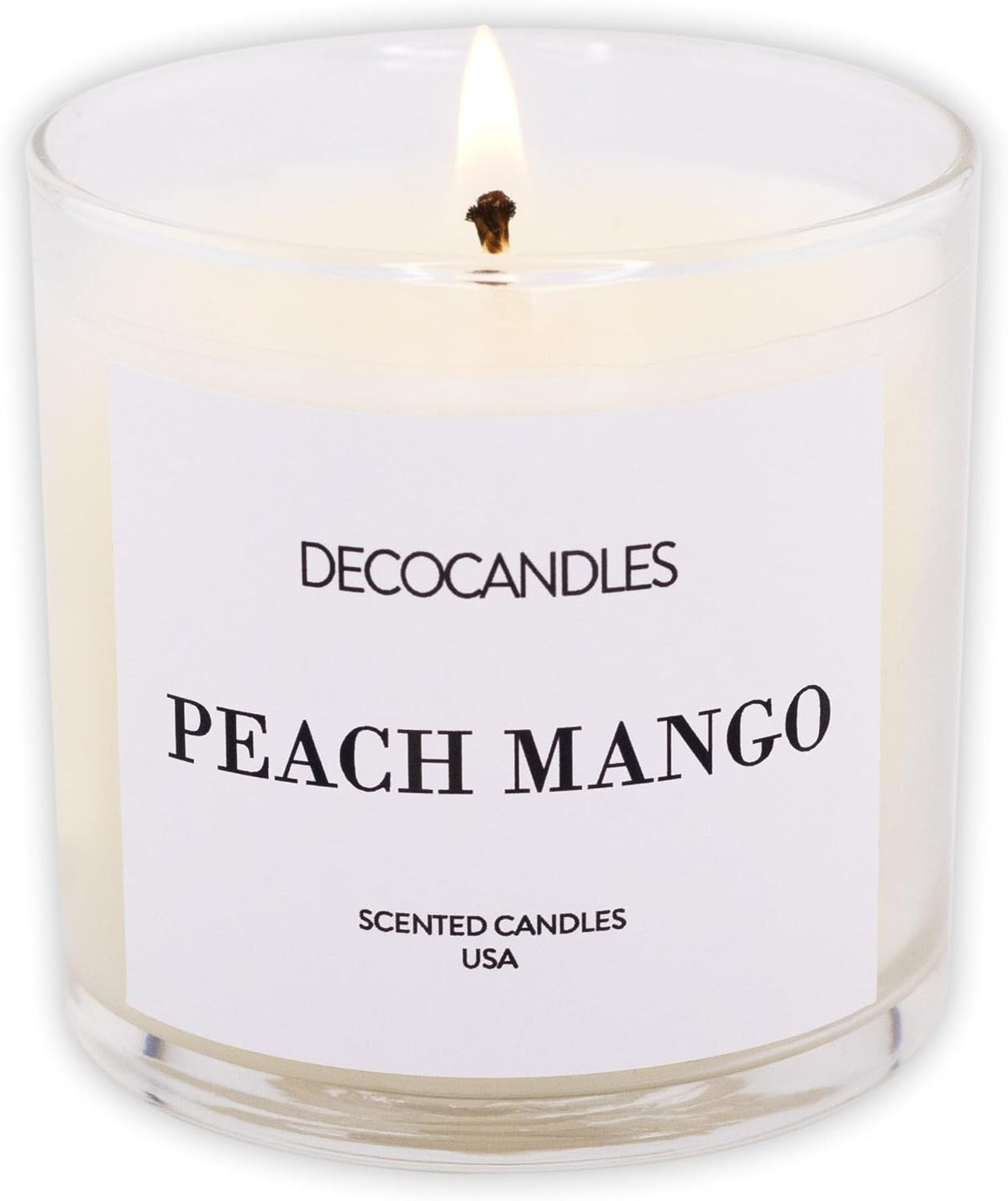 Peach Mango Scented Soy Wax Candle, 6 Oz