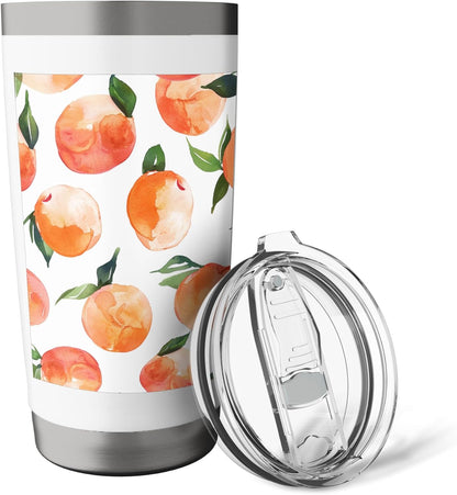 Cute Peach Pattern Art Watercolor Fruit Stainless Steel Insulated Tumbler