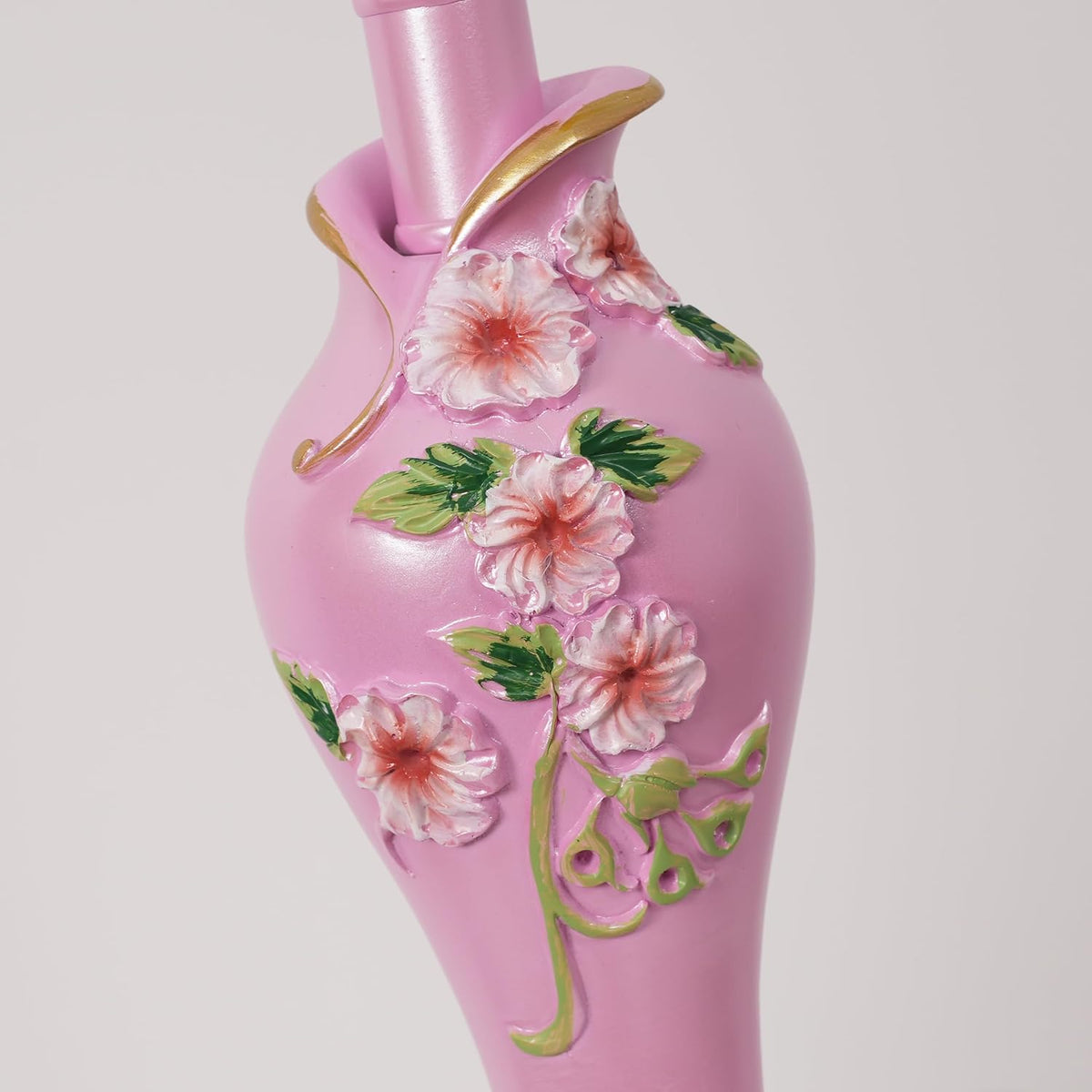 Victorian Style Table Lamp with Fabric Lampshade Beaded Fringe, Pink