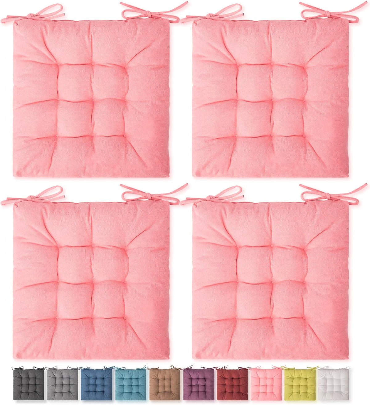 4 Pack Seat Cushion, Comfort Chair Pads for Indoor & Outdoor Dining & Office Chairs