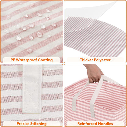 80L Large Laundry Baskets, 1 Pack, Reinforced Handles, Pink